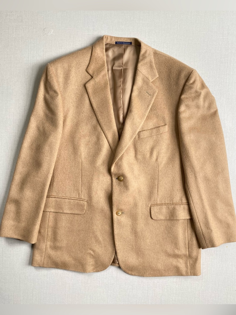 Vintage Lands’ End Camel Hair Wool Blazer Sport Coat Jacket Size 46R